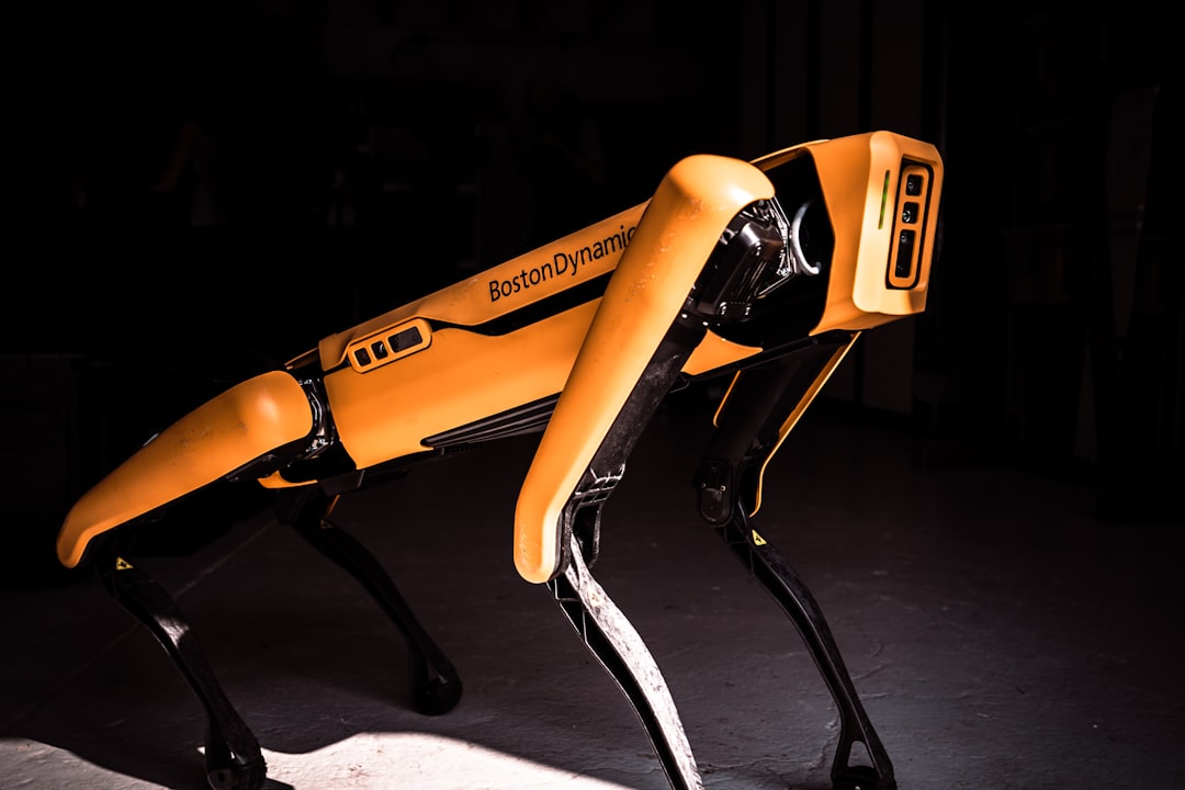 A Boston Dynamics Spot robot, side view.